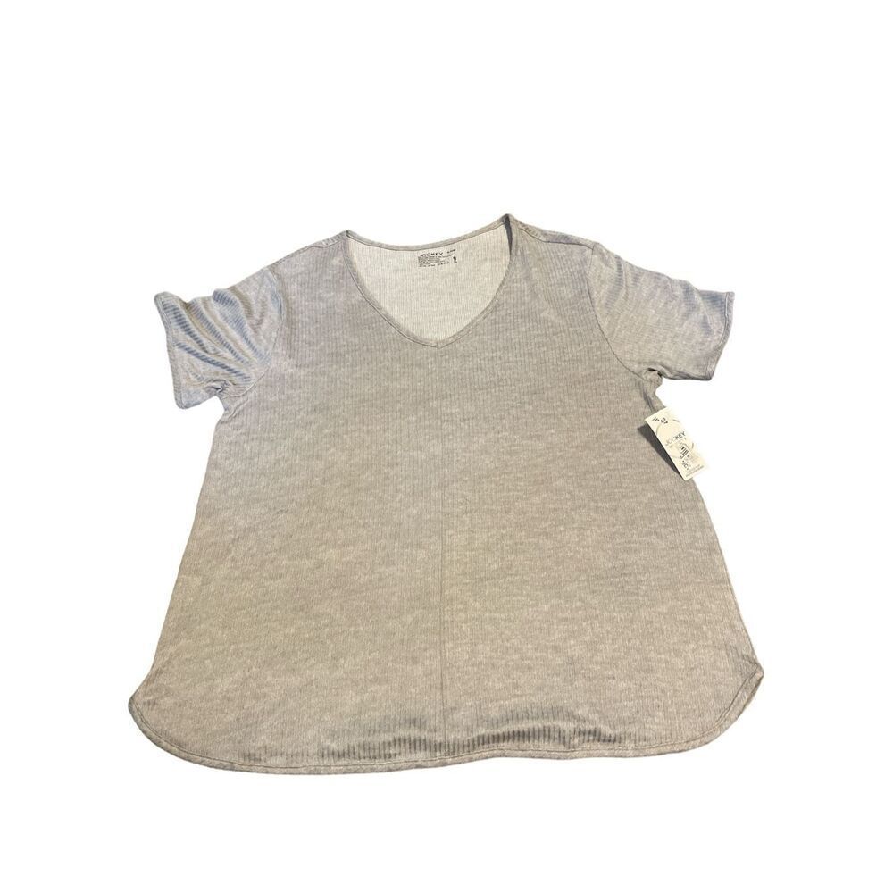 Jockey Women's Sz XL Luxe Lounge Short Sleeve T-Shirt Ribbed Microfiber